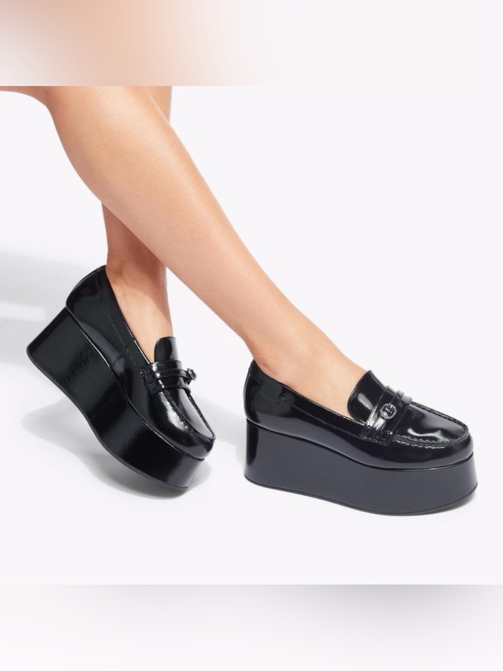 Kurt Geiger Mayfair Eagle 🦅 Black Platform Loafers for Women
